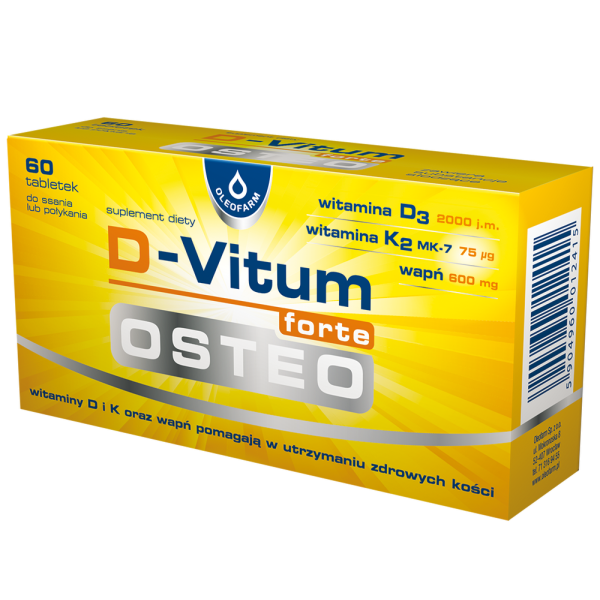 D-VITUM FORTE OSTEO SMAK CYTRYNOWY 60 tabletek do ssania