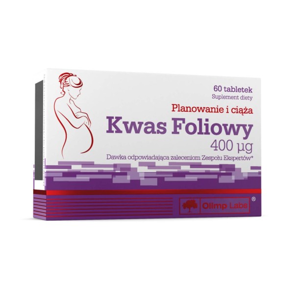KWAS FOLIOWY 400 µg 60 tabletek