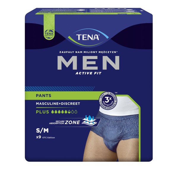 TENA Men Pants Plus Blue S/M x 9szt.