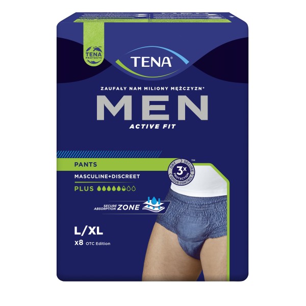 TENA Men Pants Plus Blue L/XL x 8 szt.