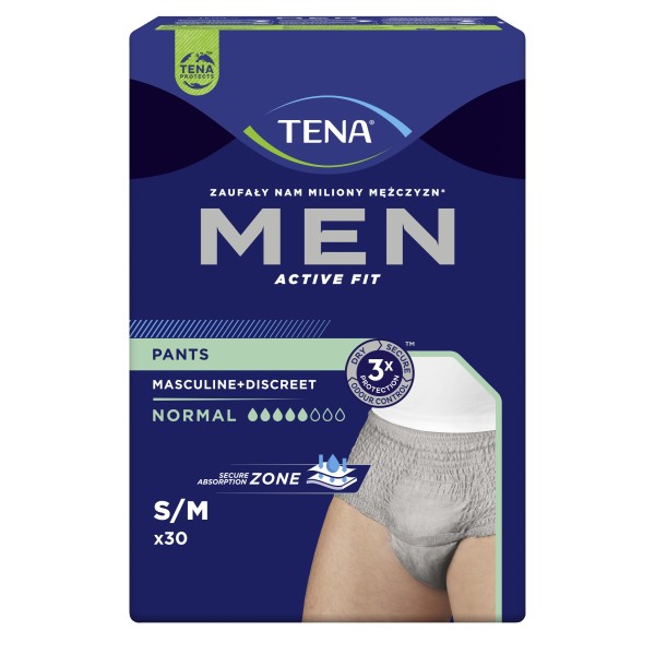 TENA Men Pants Normal Grey S/M x 30 szt.