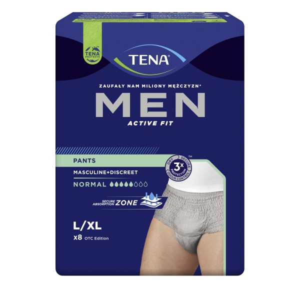 TENA Men Pants Normal Grey L/XL x 8 szt.