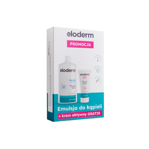 ELODERM EMULSJA DO KĄPIELI 400 ml + KREM AKTYWNY 75 ml zestaw