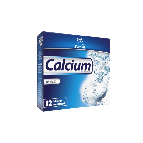 CALCIUM W FOLII: 12 tabletek musujących
