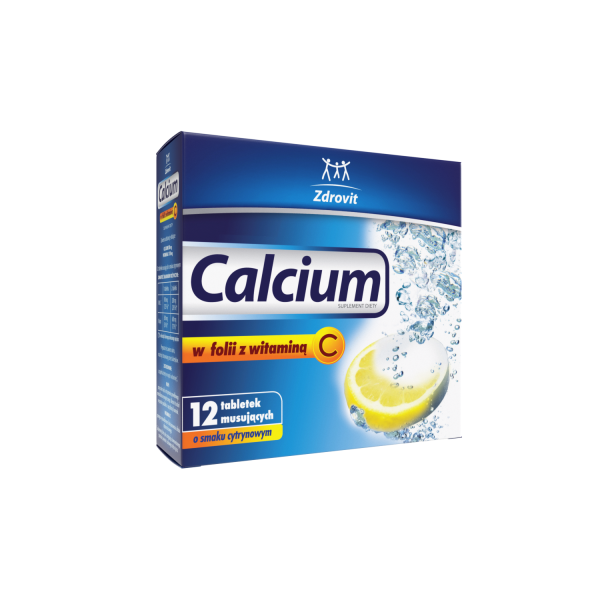 CALCIUM W FOLII Z WITAMINĄ C: 12 tabletek musujących