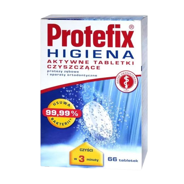 PROTEFIX HIGIENA AKTYWNE TABLETKI CZYSZCZĄCE PROTEZY ZĘBOWE 66 sztuk