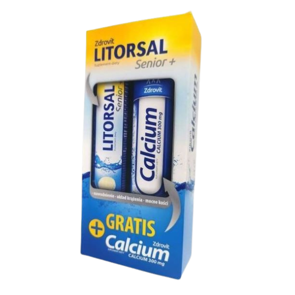 ZDROVIT LITORSAL SENIOR+ 24 tabletki musujące + gratis ZDROVIT CALCIUM 300 MG 20 tabletek musujących