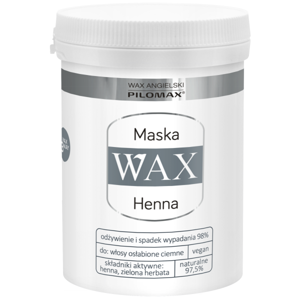 MASKA NAWILŻAJĄCA NA WYPADANIE WŁOSÓW NIEFARBOWANYCH WAX HENNA 240 ml