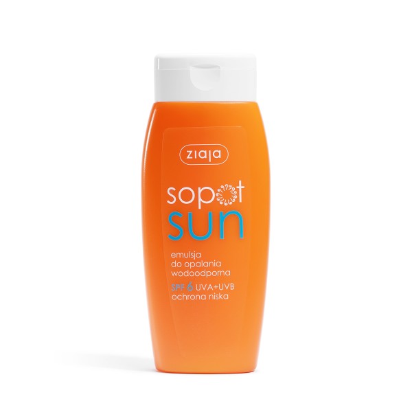 ZIAJA SOPOT SUN EMULSJA DO OPALANIA WODOODPORNA SPF 6 UVA + UVB 150 ml