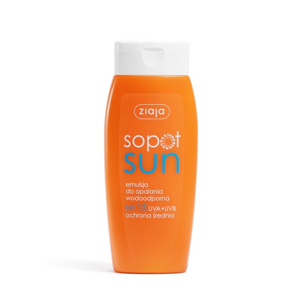 ZIAJA SOPOT SUN EMULSJA DO OPALANIA WODOODPORNA SPF 15 UVA + UVB 150 ml