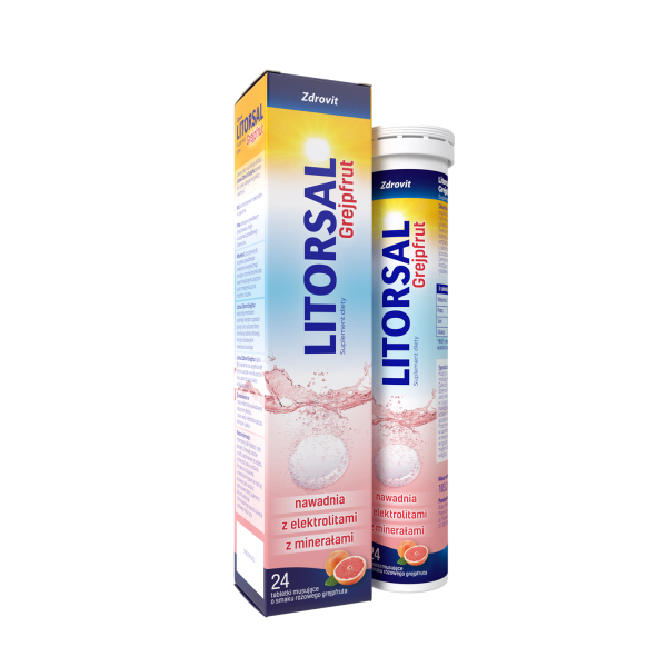 LITORSAL GREJPFRUT 24 tabletki musujące o  smaku różowego grejpfruta