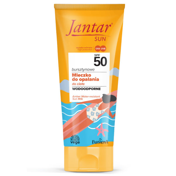 JANTAR SUN BURSZTYNOWE WODOODPORNE MLECZKO DO OPALANIA SPF 50 200 ml