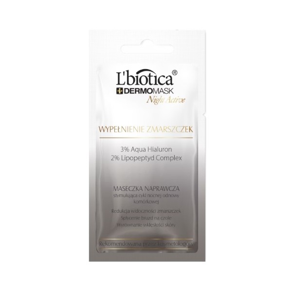 L'BIOTICA DERMOMASK NIGHT ACTIVE WYPEŁNIENIE ZMARSZCZEK 12 ml