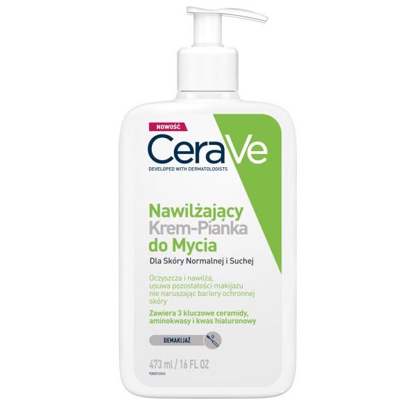 CeraVe NAWILŻAJĄCY KREM-PIANKA DO MYCIA dla skóry normalnej i suchej 473 ml