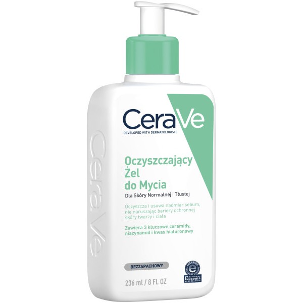 CeraVe OCZYSZCZAJĄCY ŻEL: DO MYCIA dla skóry normalnej: i tłustej 236 ml