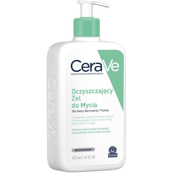 CeraVe OCZYSZCZAJĄCY ŻEL: DO MYCIA dla skóry normalnej: i tłustej 473 ml