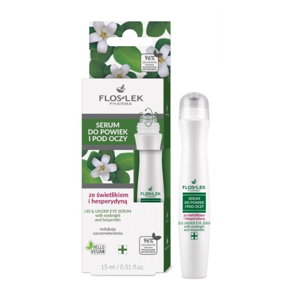 FLOS-LEK SERUM DO POWIEK I POD OCZY ZE ŚWIETLIKIEM: I HESPERYDYNĄ 15 ml