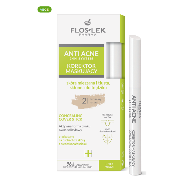 FLOSLEK ANTI ACNE 24H System Korektor maskujący naturalny 2