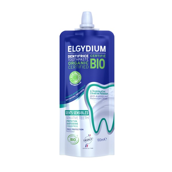 ELGYDIUM BIO SENSITIVE PASTA DO ZĘBÓW WRAŻLIWYCH Z ARGININĄ I CYTRYNIANEM POTASU 100 ml DW:12.2024