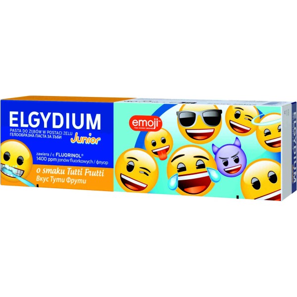 ELGYDIUM EMOJI JUNIOR TUTTI-FRUTTI PASTA DO ZĘBÓW DLA DZIECI 7-12 LAT 50 ml