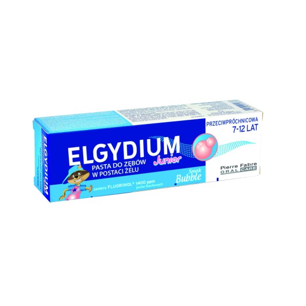 ELGYDIUM JUNIOR BUBBLE PASTA DO ZĘBÓW DLA DZIECI OD 7 DO 12 LAT 50 ml