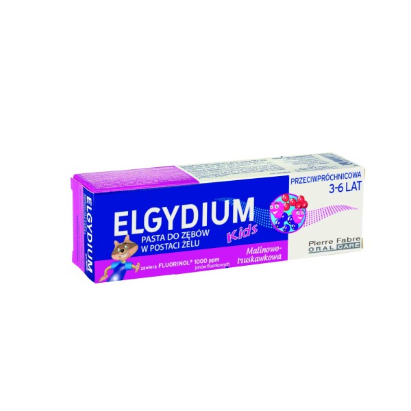 ELGYDIUM KIDS MALINOWO-TRUSKAWKOWA PASTA DO ZĘBÓW DLA DZIECI OD 3 DO 6 LAT 50 ml