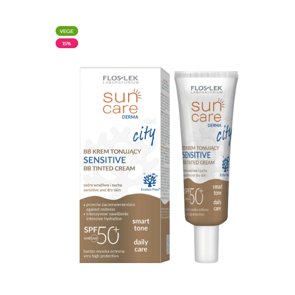 FLOSLEK SUN CARE Derma CITY BB Krem tonujący SENSITIVE SPF 50+ 30 ml