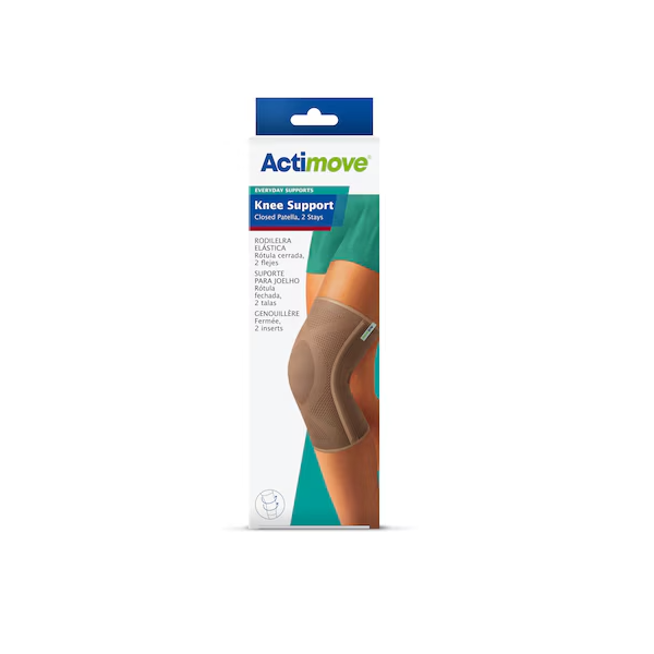 ACTIMOVE EVERYDAY SUPPORTS OPASKA NA KOLANO ZAKRYTA RZEPKA 2 FISZBINY rozm. XL kolor beżowy