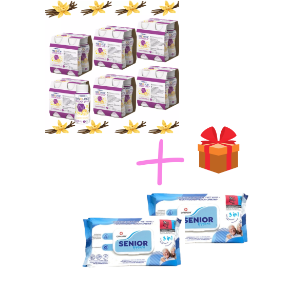 RESOURCE DIABET PLUS SMAK WANILIOWY 24x200 ml + GRATIS 2x CHUSTECZKI NAWILŻANE 72 szt.