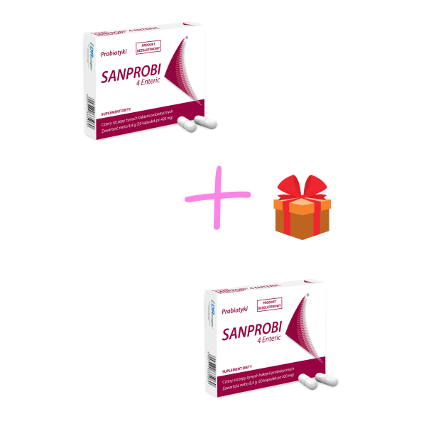 SANPROBI 4 ENTERIC 20 kapsułek + GRATIS 20 kapsułek