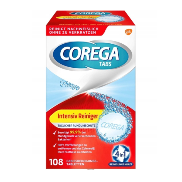 COREGA INTENSIV 4w1 TABLETKI DO CZYSZCZENIA PROTEZ 108 tabletek