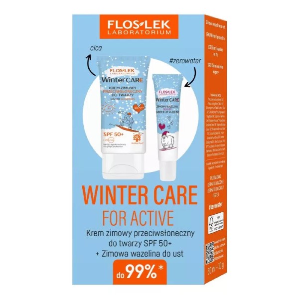 WINTER CARE FOR ACTIVE KREM ZIMOWY PRZECIWSŁONECZNY DO  TWARZY SPF50 30ml + ZIMOWA WAZELINA DO UST 10g