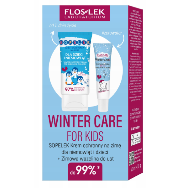 FLOSLEK ZESTAW WINTER CARE FOR KIDS (SOPELEK KREM OCHRONNY NA   ZIMĘ 40 ml + ZIMOWA WAZELINA DO UST 10 g) 1 zestaw