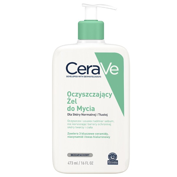 CERAVE OCZYSZCZAJĄCY ŻEL DO MYCIA DLA SKÓRY NORMALNEJ I TŁUSTEJ 473 ml