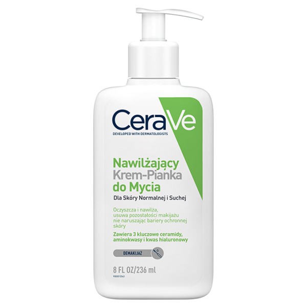 CERAVE NAWILŻAJĄCY KREM-PIANKA DO MYCIA DLA SKÓRY NORMALNEJ I SUCHEJ 236 ml