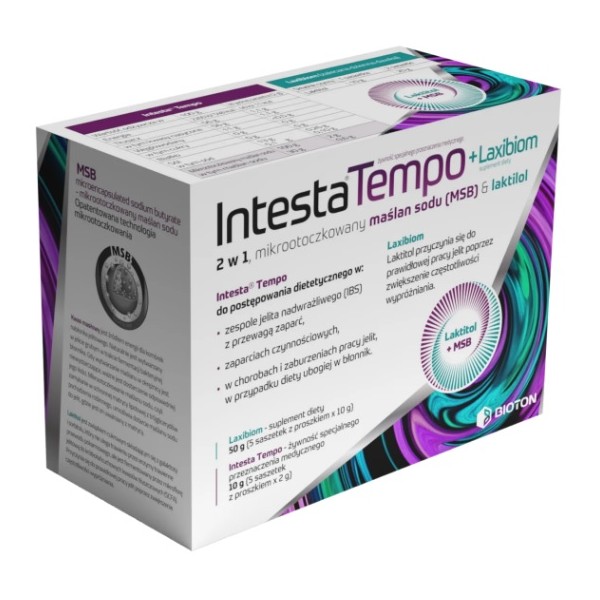 INTESTA TEMPO + LAXIBIOM 5 saszetek (5 x 2 g) + 5 saszetek (5 x 10 g)