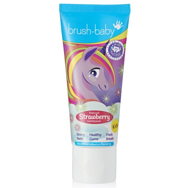 BRUSH-BABY UNICORN PASTA DO ZĘBÓW DLA DZIECI W WIEKU 3+ LAT TRUSKAWKOWA 50 ml