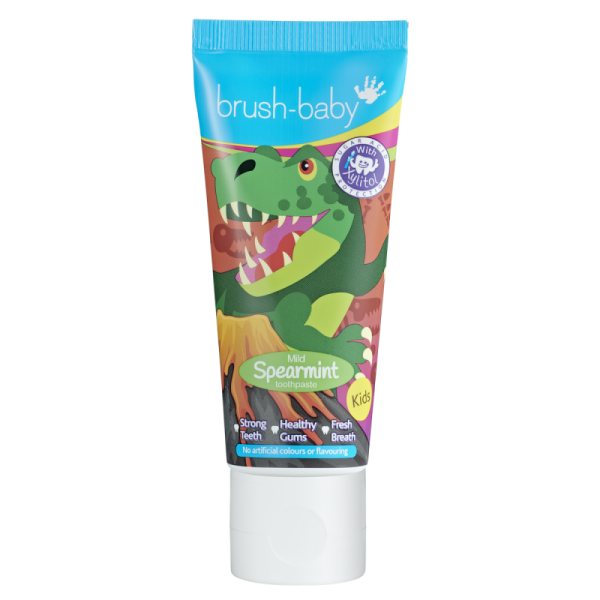 BRUSH-BABY DINOSAUR PASTA DO ZĘBÓW DLA DZIECI W WIEKU 3+ LAT MIĘTOWA 50 ml