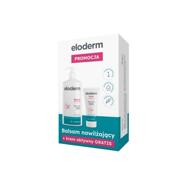 ELODERM ZESTAW BALSAM DO CIAŁA 400 ml + KREM AKTYWNY 75 ml 1 zestaw