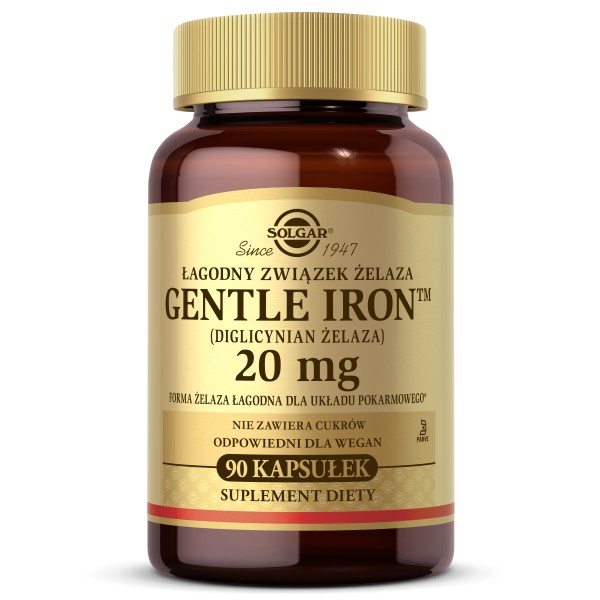 SOLGAR GENTLE IRON (ŻELAZO CHELAT) 20 mg 90 kapsułek