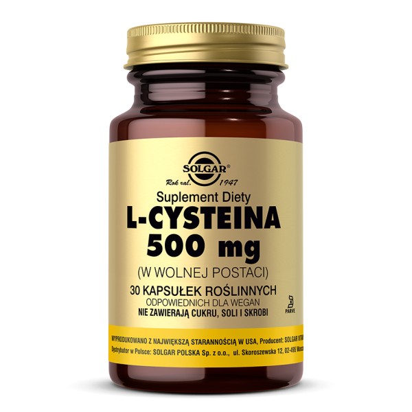 SOLGAR L-CYSTEINA 500 mg 30 kapsułek