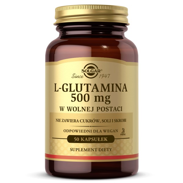 SOLGAR L-GLUTAMINA 500 mg 50 kapsułek