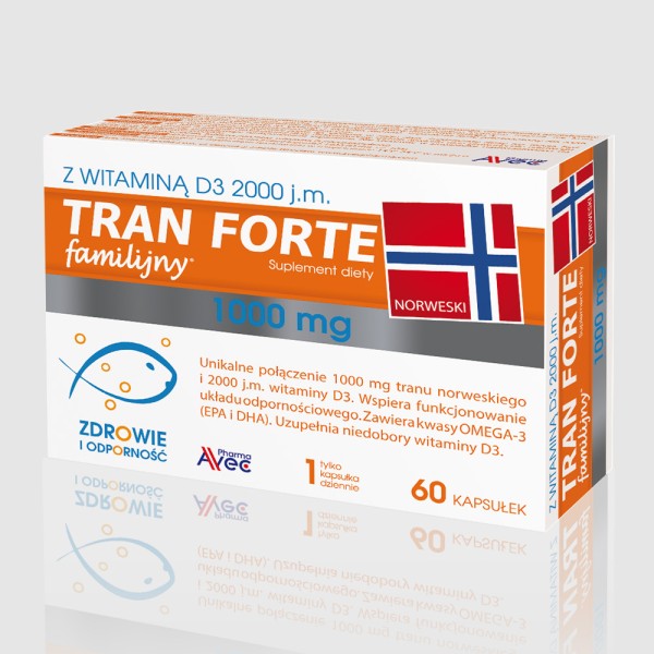 TRAN FAMILIJNY FORTE 1000 mg 60 kapsułek