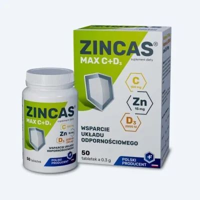 ZINCAS MAX C + D3 50 tabletek