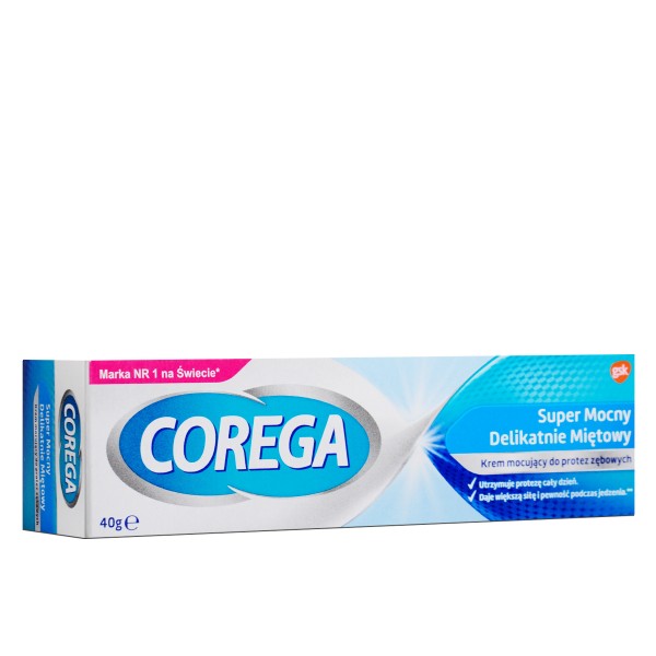 COREGA SUPER MOCNY DELIKATNIE MIĘTOWY KREM DO PROTEZ 40 g