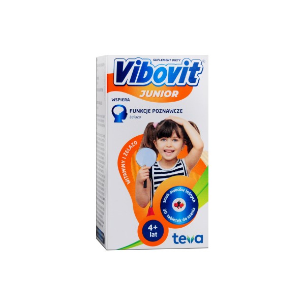 VIBOVIT JUNIOR WITAMINY + ŻELAZO 30 tabletek do ssania smak owoców leśnych