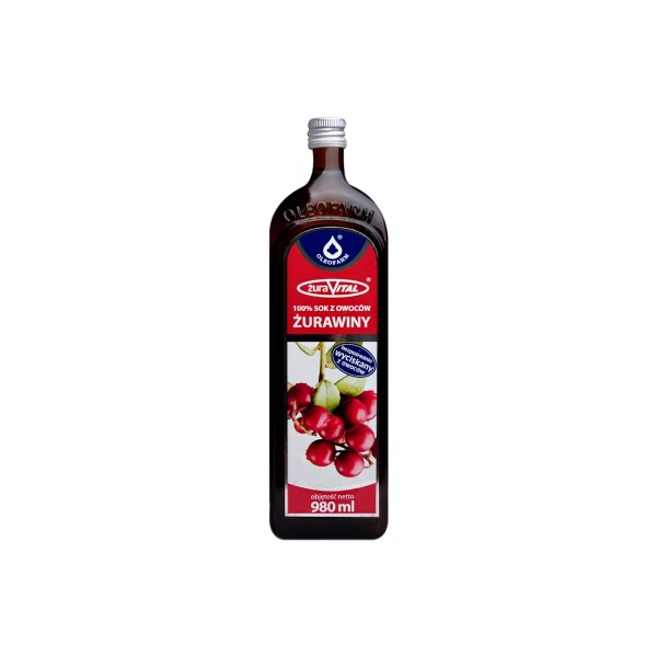 ŻURAVITAL 100% SOK Z OWOCÓW ŻURAWINY 980 ml