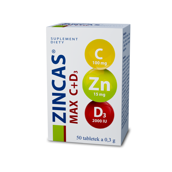 ZINCAS MAX C + D3 50 tabletek