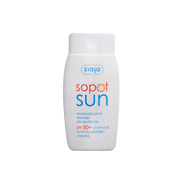 ZIAJA SOPOT SUN WODOODPORNA EMULSJA DO OPALANIA SPF 50+ UVA+UVB OCHRONA BARDZO WYSOKA 125 ml