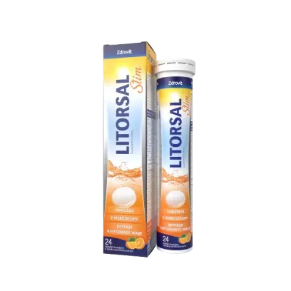 LITORSAL SLIM 24 tabletki musujące o smaku pomarańczowym